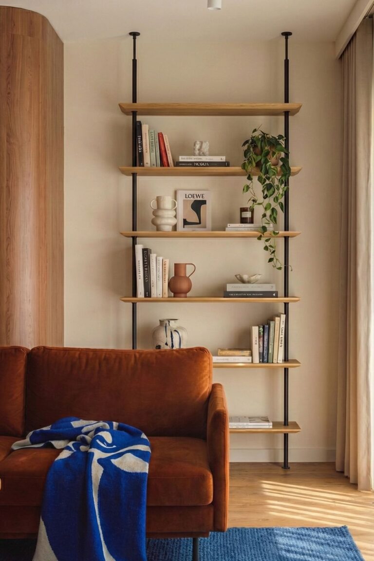 Biblioteczka na wymiar jasnego drewna dębowego